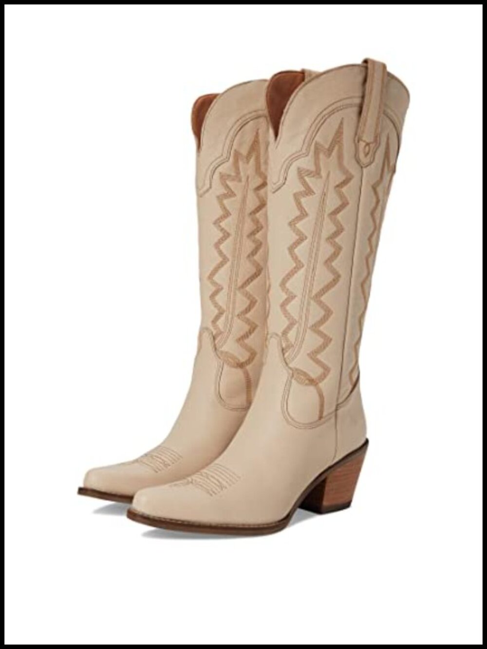 Dingo Women's High Cotton Embroidered Snip Toe Knee High Boots Mid Heel